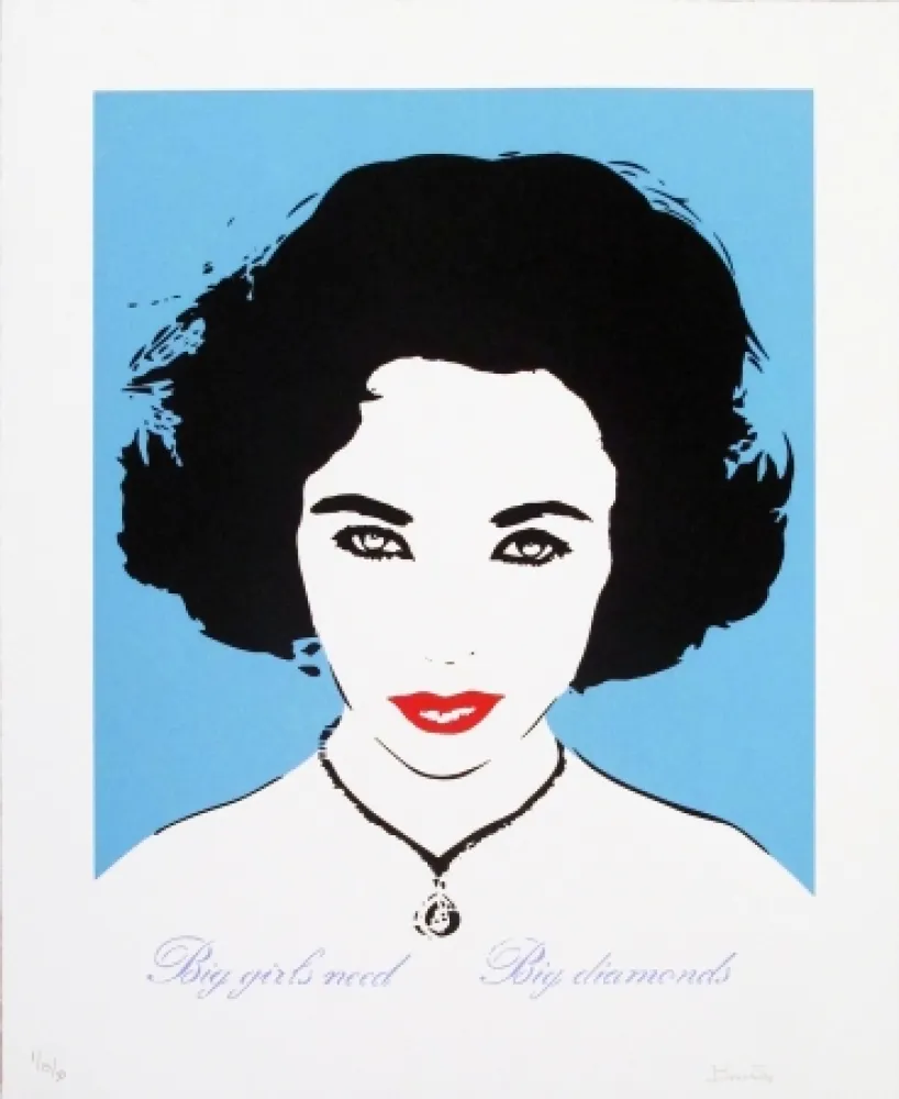 Screenprint Bambi - Liz Taylor (Light Blue)
