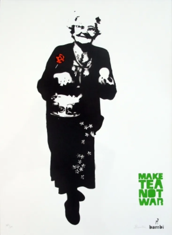 Screenprint Bambi - Make Tea Not War