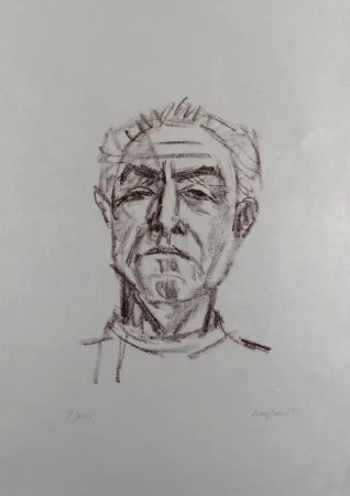 Lithograph Bargheer - Selbstbildnis