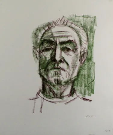 Lithograph Bargheer - Selbstbildnis