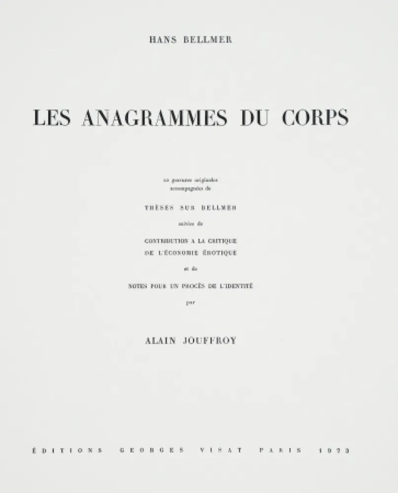 Illustrated Book Bellmer - Les Anagrammes du corps