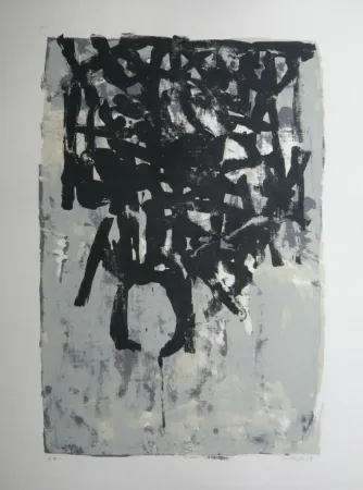 Lithograph Bertholo - Composition 