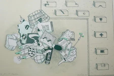 Lithograph Bertholo - Sans titre