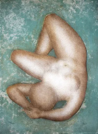 Lithograph Bez - Femme Nue