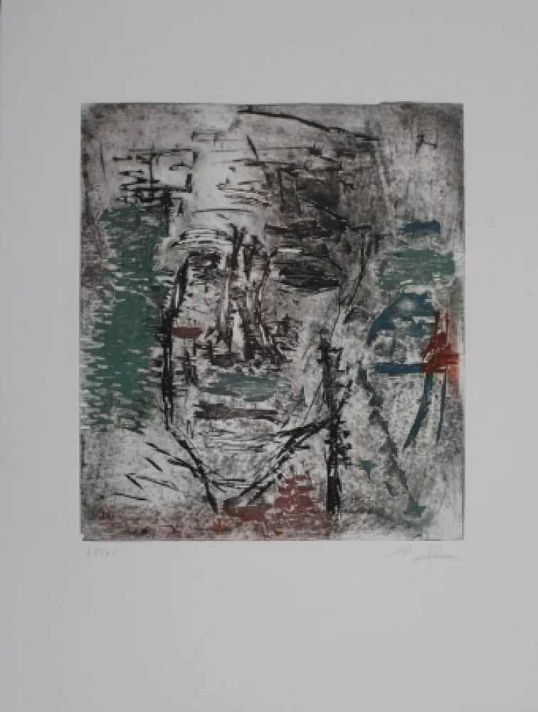 Etching And Aquatint Bissière - Grosse tête