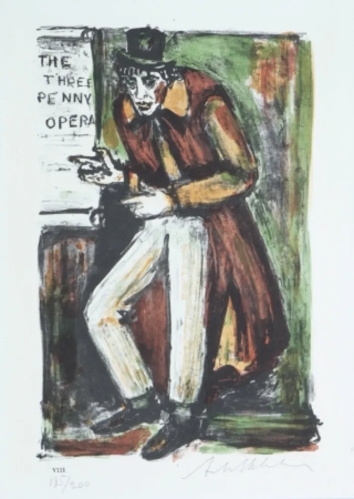 Lithograph Blatas - 	L'Opera Des Gueux, The Beggers Opera Plate VIII