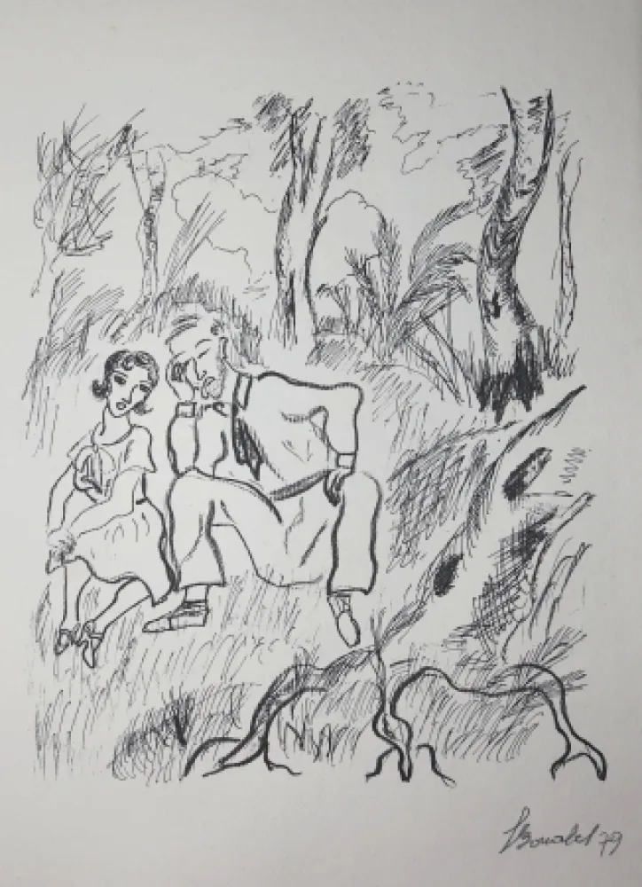 Etching Bonabel - Louis-Ferdinand Céline - Gravure Originale - Voyage au Bout de la Nuit