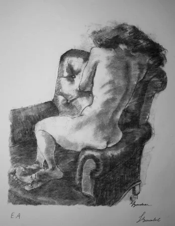 Lithograph Bonabel - Louis-Ferdinand Céline - Litographie Originale / Original Lithograph - Autoportrait/Self-portrait -1945