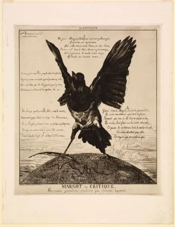 Etching Bracquemond - Margot la critique / Une pie