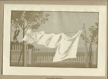 Woodcut Braumüller-Havermann - Flatternde Windeln