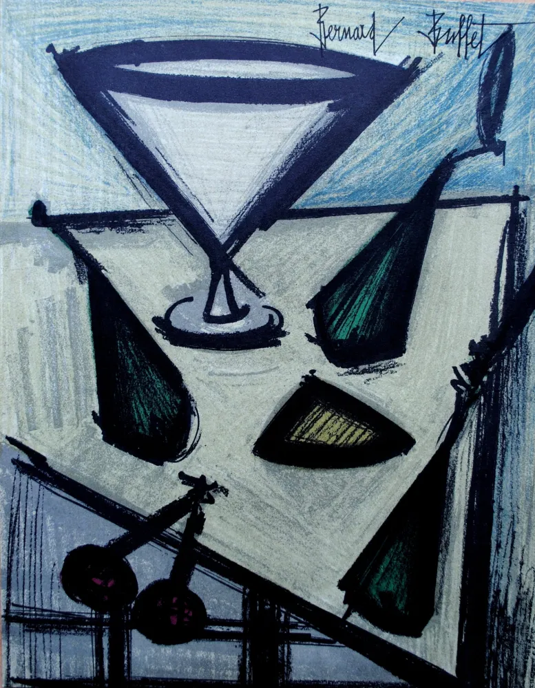 Lithograph Buffet - Nature morte aux fruits, 1967