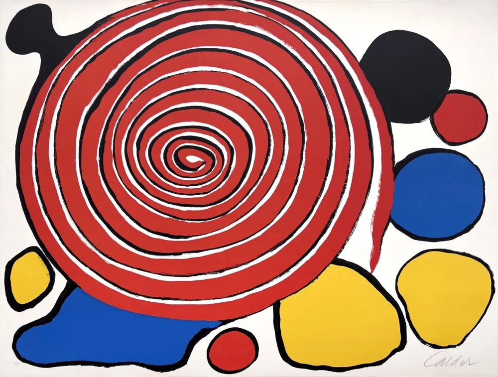 Lithograph Calder - Untitled (Red Spiral)