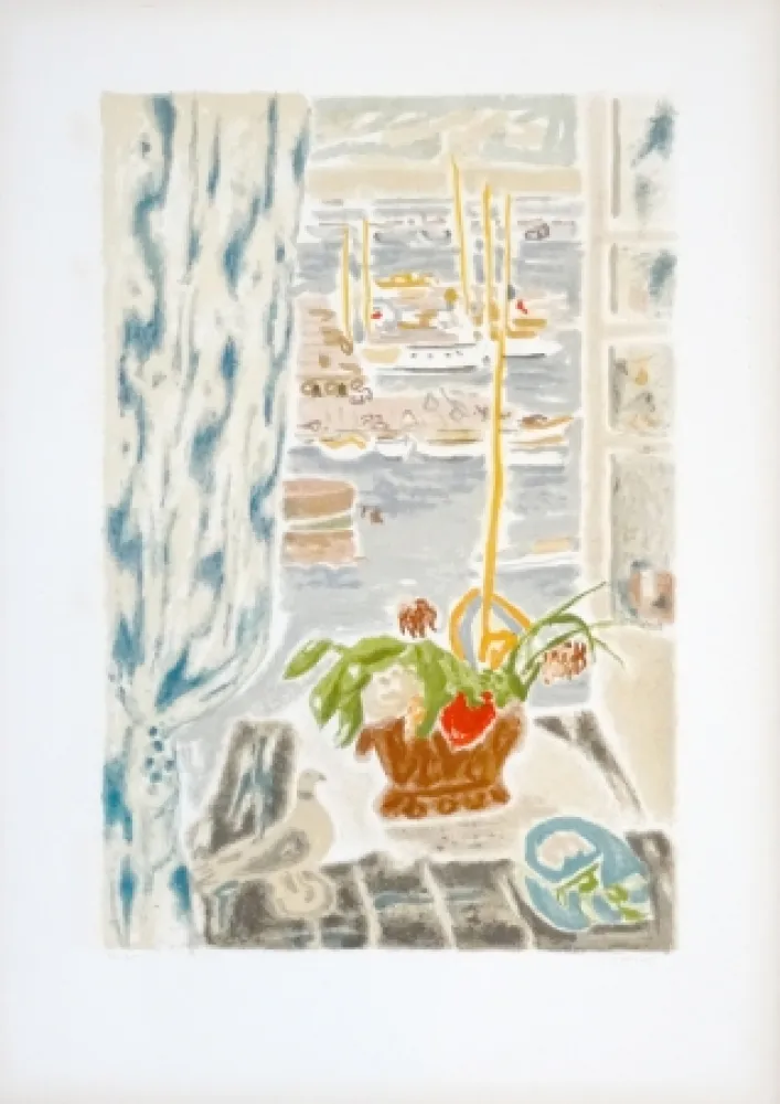 Lithograph Cavailles - Fenêtre grise