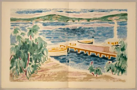 Lithograph Cavailles - Paysage