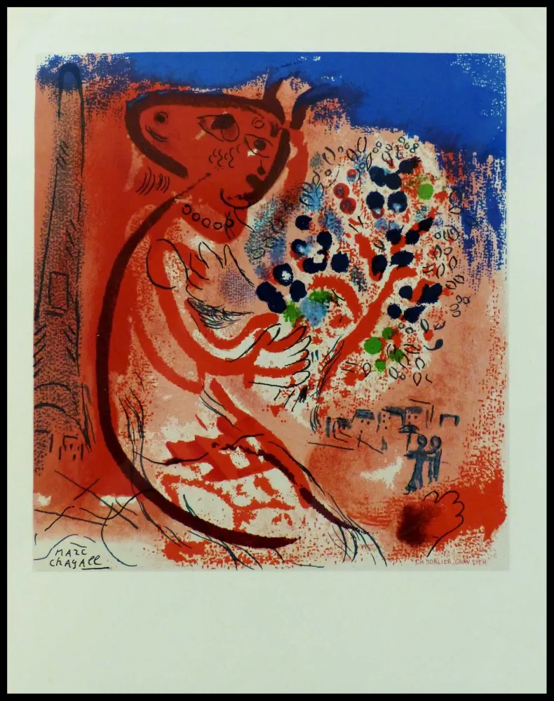 Lithograph Chagall (After) - LES AMOUREUX DU CHAMPS DE MARS