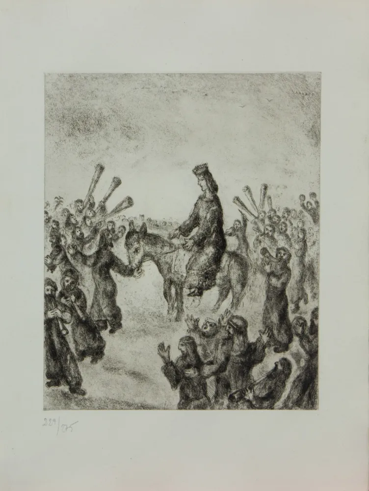 Etching Chagall - LA BIBLE ( L'ONCTION DU ROE SALOMON )