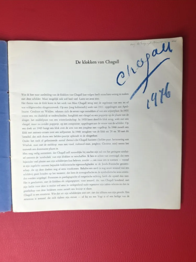 Illustrated Book Chagall - Signed - De klokken van Chagall