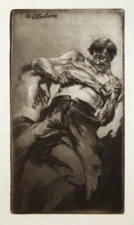 Etching And Aquatint Chahine - Croc en jambe