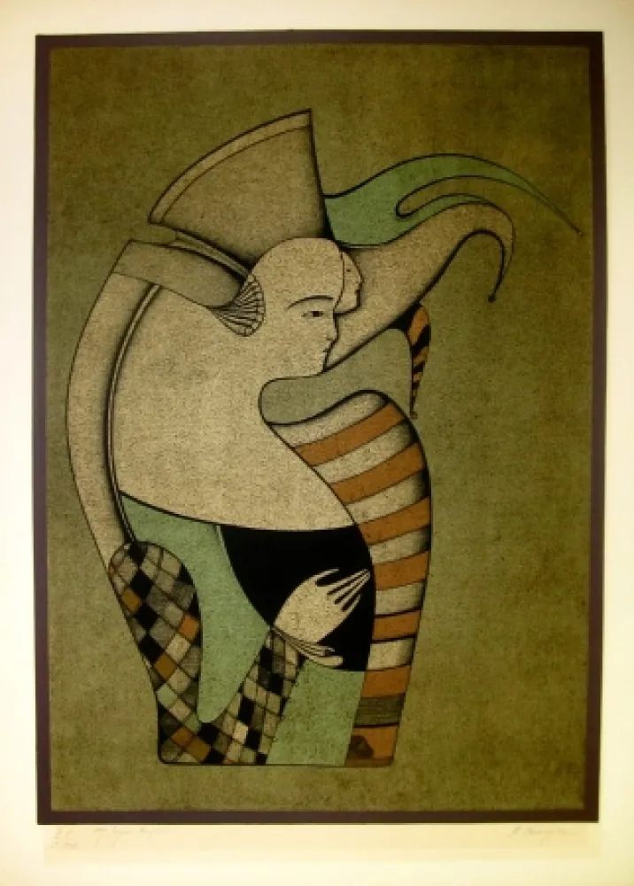 Lithograph Chemiakin - Personnage fantastique