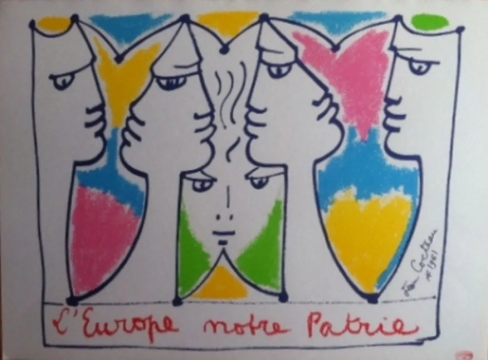 Lithograph Cocteau - L'Europe