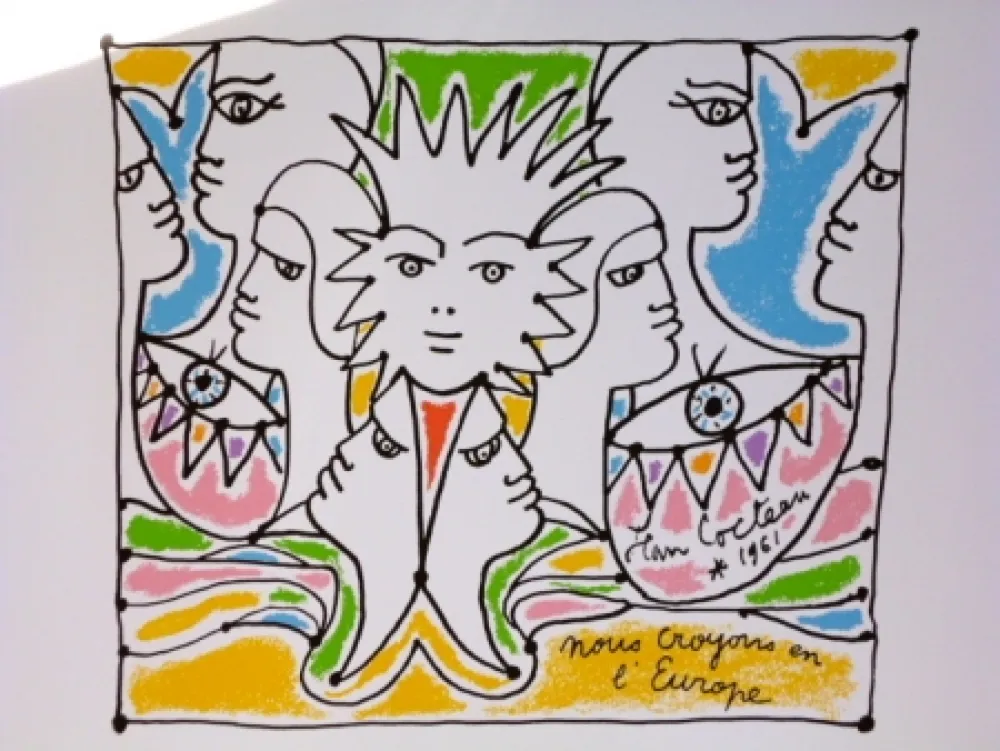 Lithograph Cocteau - Nous croyons en l'Europe