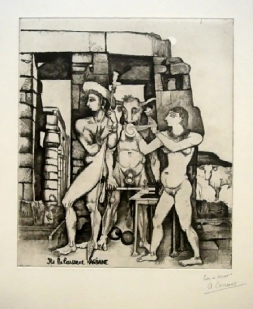 Engraving Courmes - Ils la laissent, Ariane