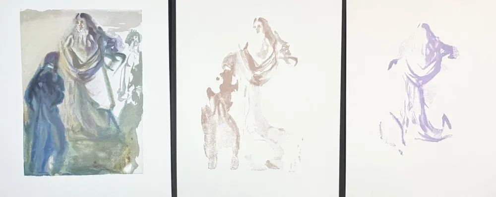 Woodcut Dali - Divine Comedy Heaven Canto 27 Decomposition (3 Pieces)