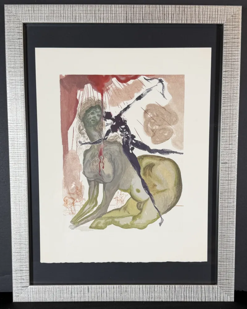 Woodcut Dali - Divine Comedy Hell Canto 12 Decomposition (2 Pieces)