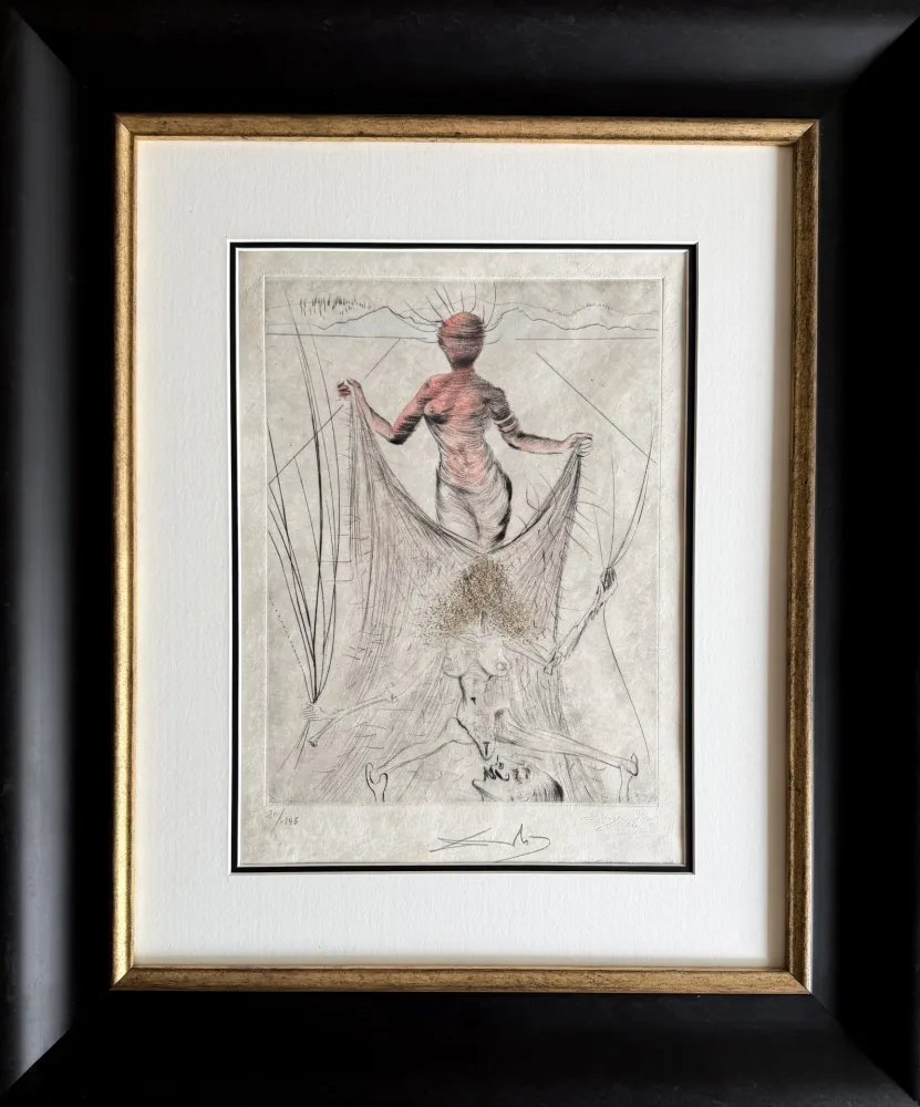 Etching Dali - Femme tenant le voile