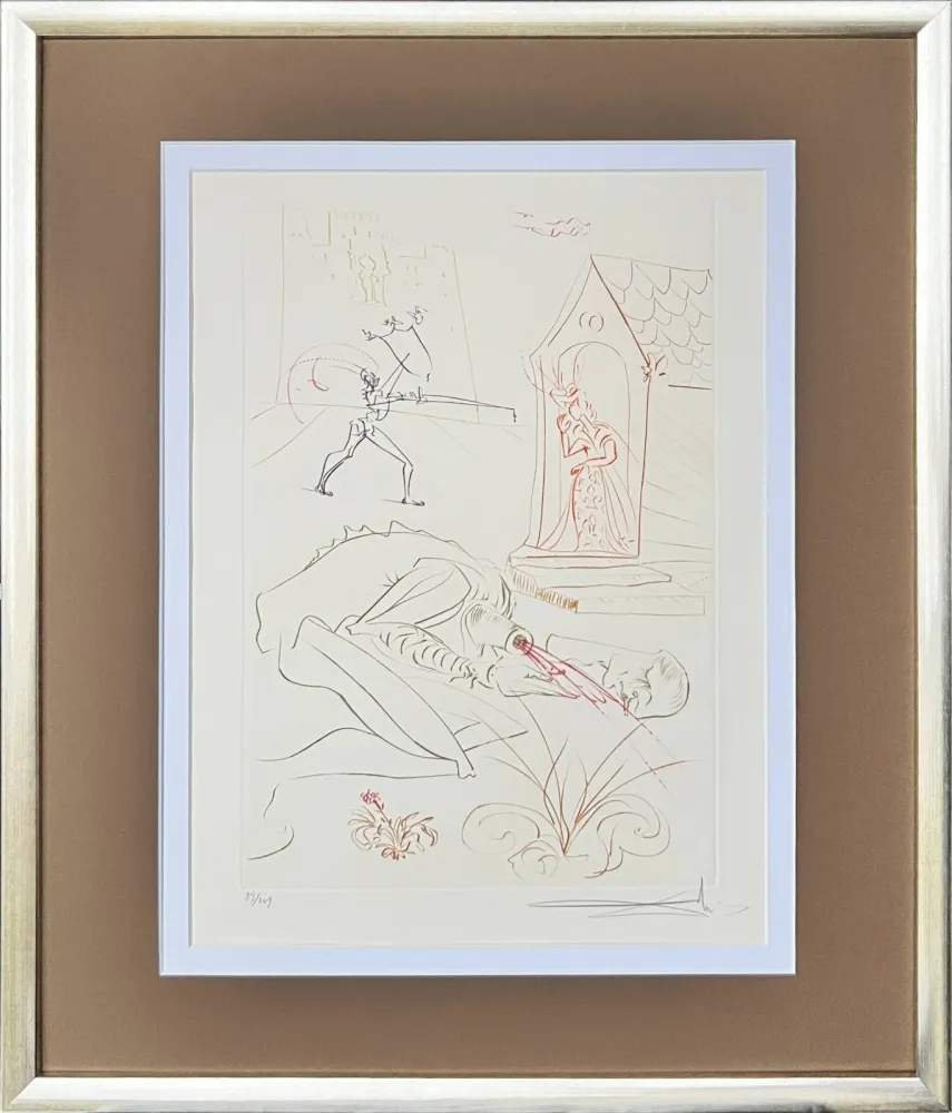 Drypoint Dali - Fight Before la Dame de Malehout