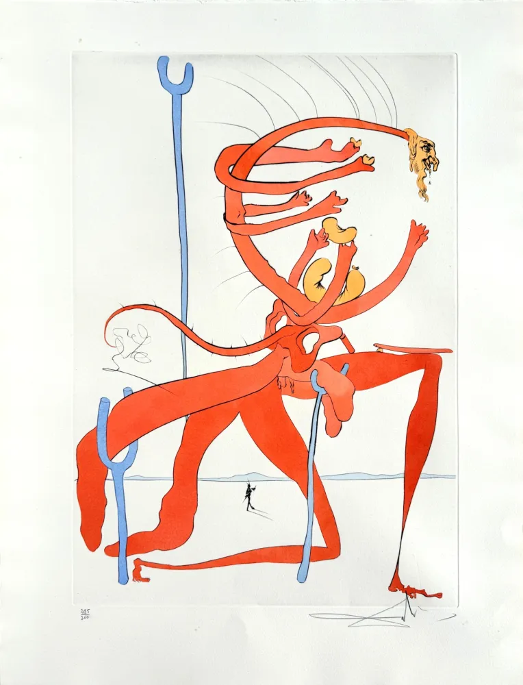 Engraving Dali - Quevedos Visioner, Planche VI
