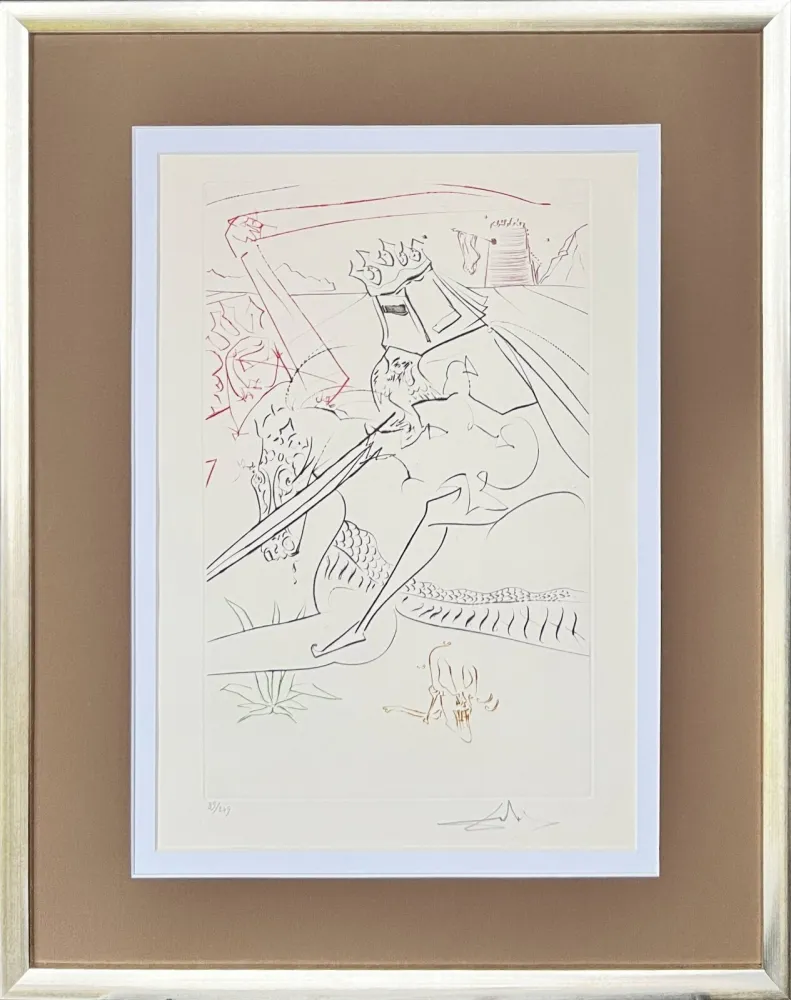 Drypoint Dali - The Black Knight
