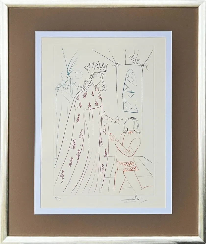 Drypoint Dali - The Knighting of Lancelot