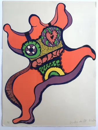 Lithograph De Saint Phalle - Nana