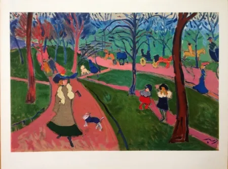 Lithograph Derain - Hyde Park