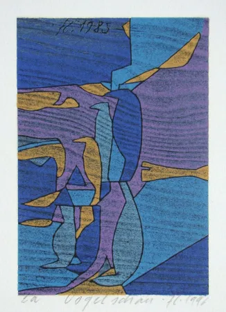 Woodcut Eggenschwiler - Vogelschau