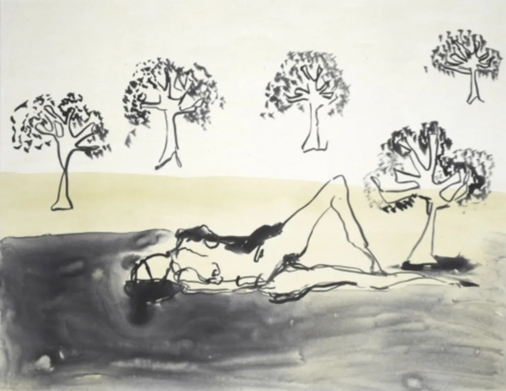 Lithograph Emin - Laying with the Olive Trees