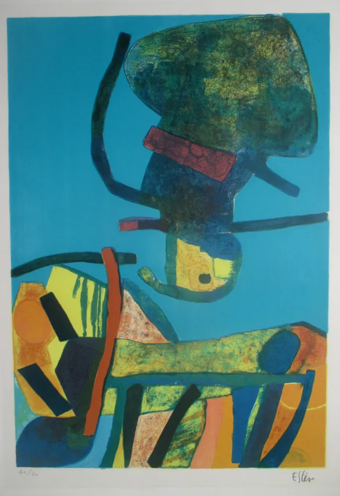 Lithograph Esteve - Haut Perché