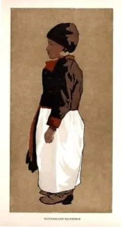 Woodcut Fanto - Slovakischer Bauernbub / Slovak Farmboy