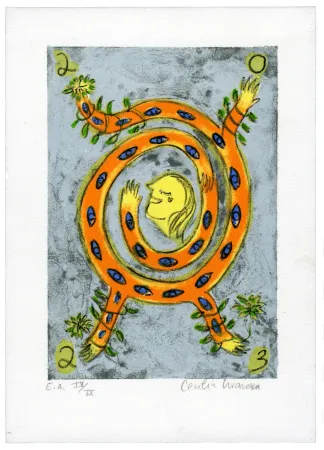 Lithograph Granara - La Samaritaine vue Cecilia Granara