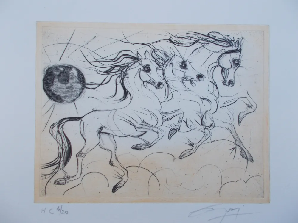 Etching Guiny - Les chevaux de Jupiter