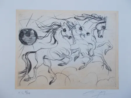 Etching Guiny - Les chevaux de Jupiter
