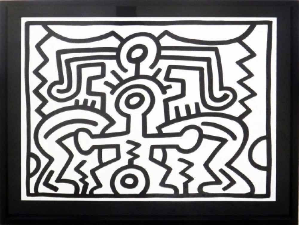 Screenprint Haring - Growing #5 (B & W)