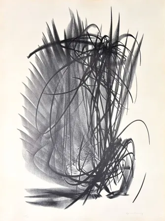 Lithograph Hartung - Hans Hartung (1904–1989) – L 121 – Lithograph on BFK Rives vellum paper – 1964
