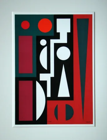 Screenprint Herbin - Composition sur le mot Cinq, 1954