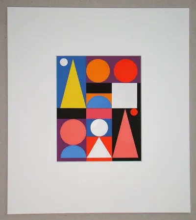 Screenprint Herbin - Composition sur le mot Jaune, 1946