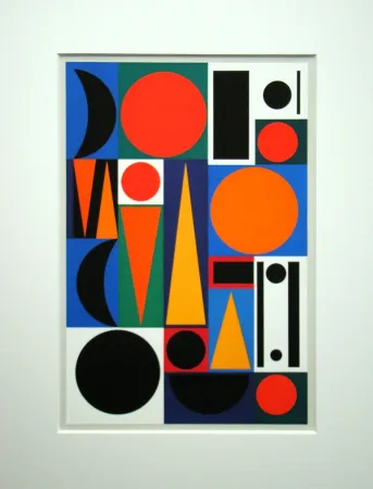 Screenprint Herbin - Composition sur le mot Ri, 1950