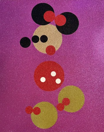 Screenprint Hirst - Minnie (Pink Glitter)