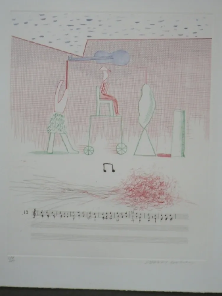 Engraving Hockney - Parade (from the blue guitar)