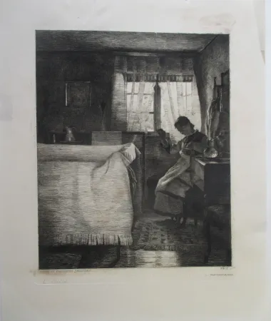 Etching Ilsted - Bed Chamber Interior